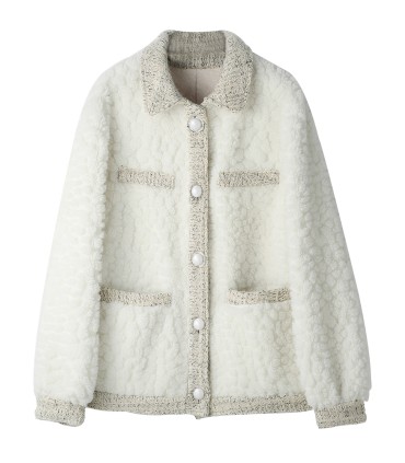 Fåre shearling kort koreansk stil jakke