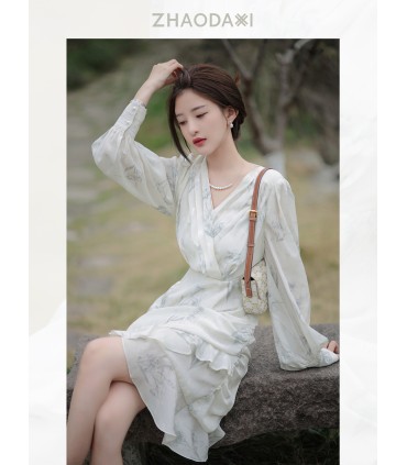 Orchid Pavilion Förord ​​Blommig sjöjungfrukjol 