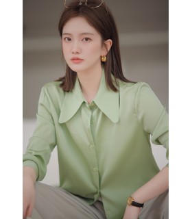 염색 89% 실크 패브릭 셔츠 