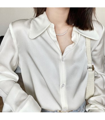 Camisa de tecido 89% seda tingida