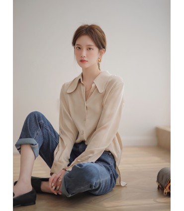 Chemise en tissu teint 89% soie 