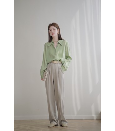 Camisa de tecido 89% seda tingida