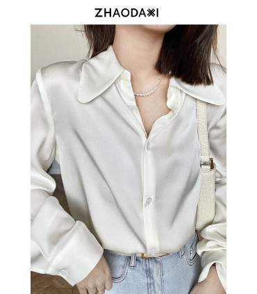 Camisa de tecido 89% seda tingida