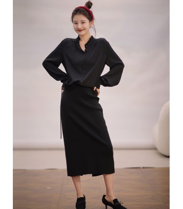 Hvid trøffelnederdel Mode minimalistisk lige nederdel