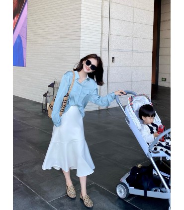 짧은 코트 셔츠 물결 모양의 인어 스커트 