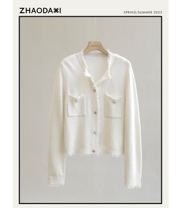 Camicia cappotto corto Gonna a sirena con bordo ondulato 