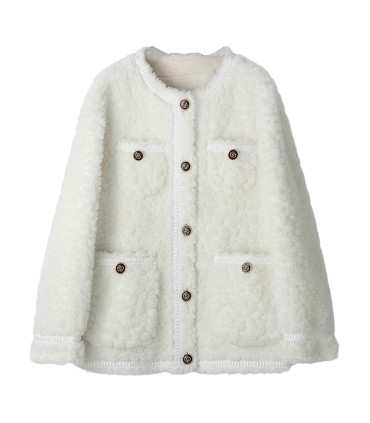 Korte damesjas met schapenschaar
