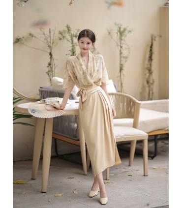 Váy nhẹ nhàng Váy suông thời trang Váy liền mùa thu 