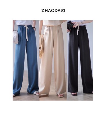 Pantalones resbaladizos Pantalones casuales rectos de moda 