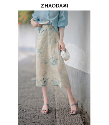 In váy gấp nếp không đều Váy tencel 