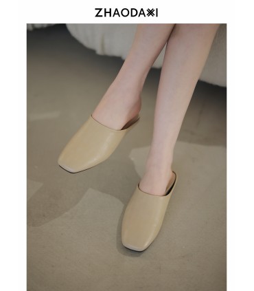 Fashionable Korean low-heeled rubber-soled all-match half-slippers