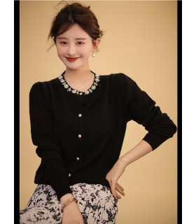 Dolce ragazza cardigan con perline a mano cardigan di fascia alta 