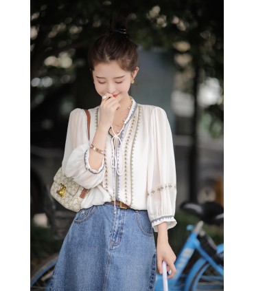 T-shirt lengan pendek sutera berkualiti tinggi Yunyoushi 