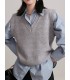 Chaleco con cuello en V top sin mangas de primavera para mujer