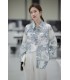 Retro fashion national style printed shirt 