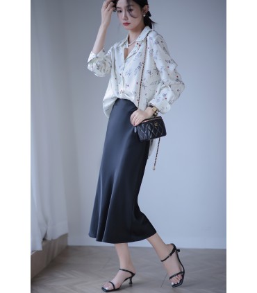 Retro fashion national style printed shirt 