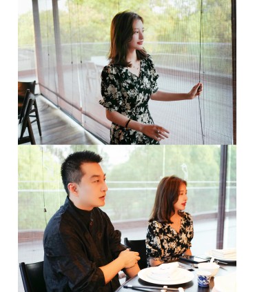 브이넥 스커트 새로운 기질 드레스