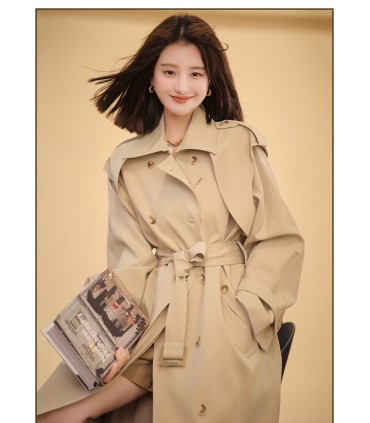 British windbreaker loose lapel windbreaker 