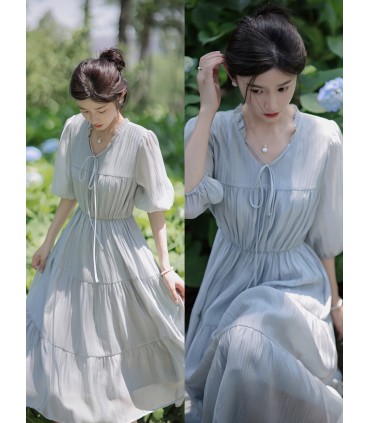 Zixia Kuchenkleid mit Feenlaternenärmeln 