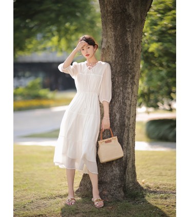 Zixia Kuchenkleid mit Feenlaternenärmeln 