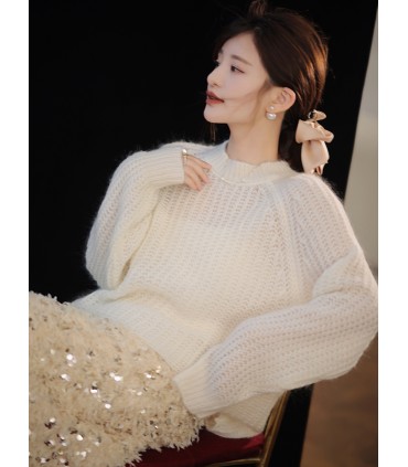 Aurora Kazak Tembel Yuvarlak Yaka Günlük Kazak