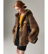 Sheep shearling short stitching casual jacket