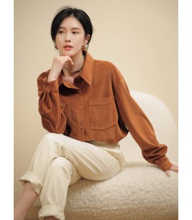 Velvet Shirt Loose Fashion Lapel Shirt 