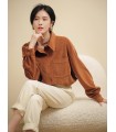 Velvet Shirt Longgar Fashion Lapel Shirt 