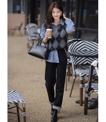 벨벳 셔츠 느슨한 패션 옷깃 셔츠 