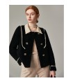 Sheep shearling short stitching jacket