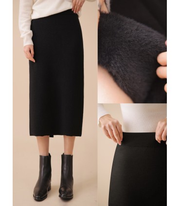 Thick plus velvet casual retro skirt