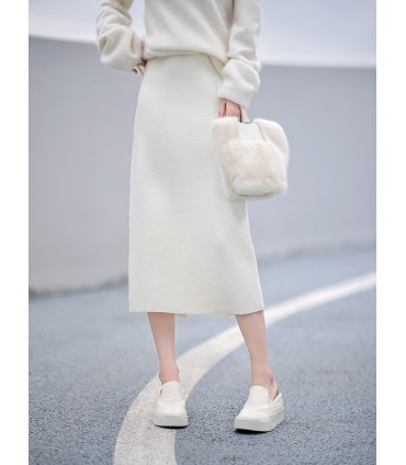 Tyk plus velour afslappet retro nederdel