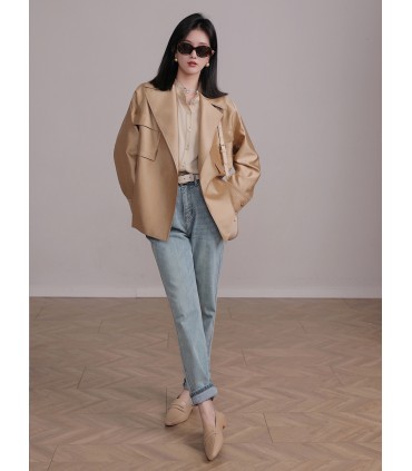 Windjacke aus Seidenwolle Windjacke mit minimalem Windrevers 