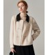 Sheep shearling short stitching jacket