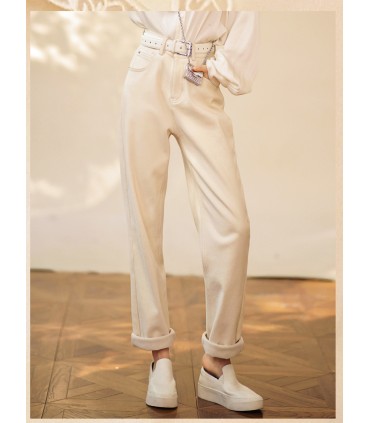 Minimalistiska jeans med hög midja