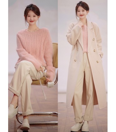 Quần jean lưng cao tối giản 