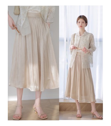 Skirt mengalir kilauan cangkerang mutiara