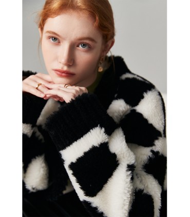 Får shearling cropped cardigan