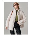 Sheep shearling short collar jacket