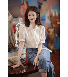 Shanhai Diary Chemise droite ample à manches courtes 