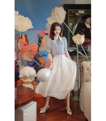 Nhật ký Shanhai sơ mi ngắn tay dáng rộng 