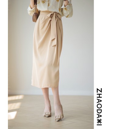 Chanson-rok Rok met hoge taille en split