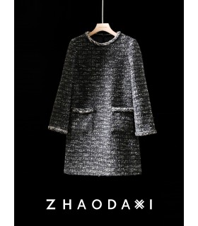 Vestido Xiaoxiang Casual Saia reta