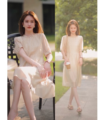 Violet Wind Chime Loose Lace Tencel Fairy Dress