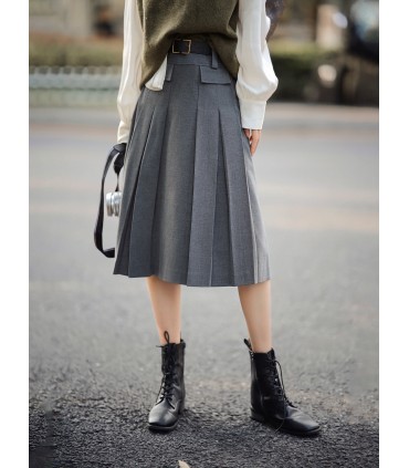 Ladies Retro High Waist Skirt 