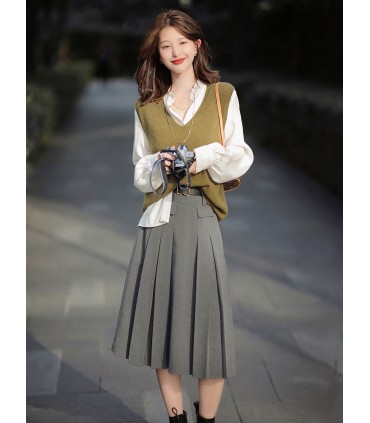 Jupe taille haute rétro pour femme 