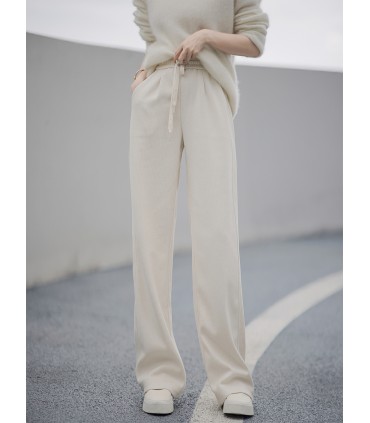 Calça Reta Noodle Cintura Alta Retro Calça Casual