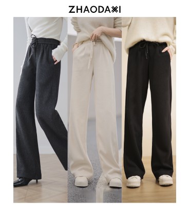 Nudlar raka byxor Retro Casual byxor med hög midja 