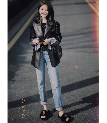 Jaket Jas Baru Wanita Kulit Domba 2023 