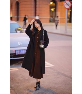 Kot windbreaker lapel dengan kot tali leher 